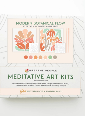 Mod Botanicals Meditative Art Paint By Number Kit+ Easel