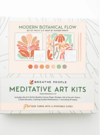 Mod Botanicals Meditative Art Paint By Number Kit+ Easel