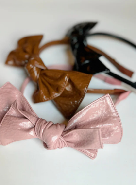 Patent Double Bow Headband