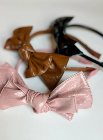 Patent Double Bow Headband