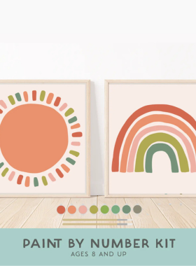 Sun + Moon Paint By Number Kit + Easel 