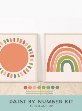 Sun + Moon Paint By Number Kit + Easel 