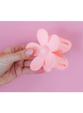 Bubblegum Pink Flower Claw Clip 